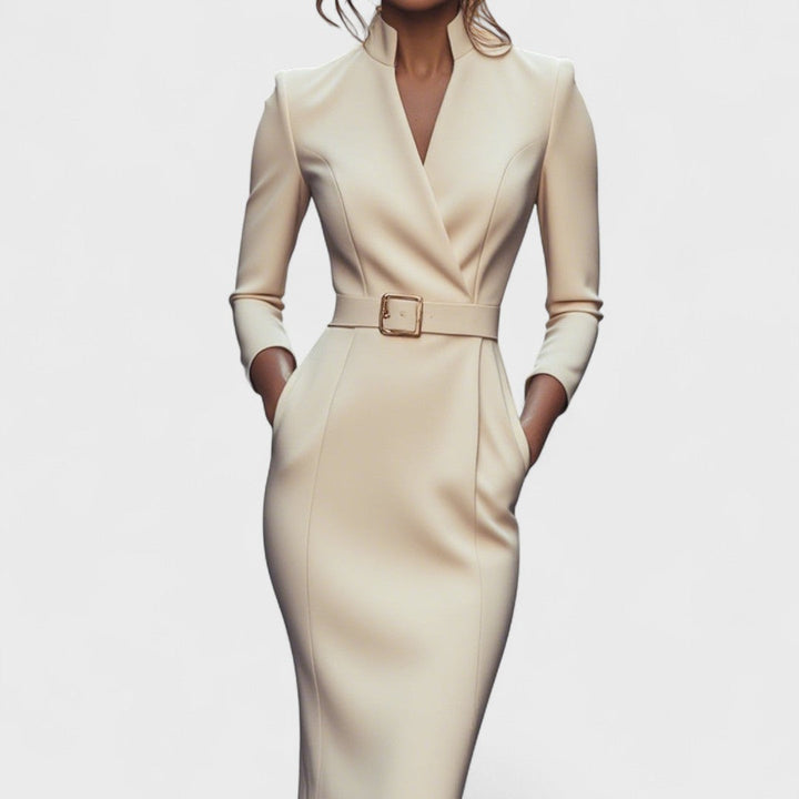 Hermione – Refined Black Mini Dress with Belt