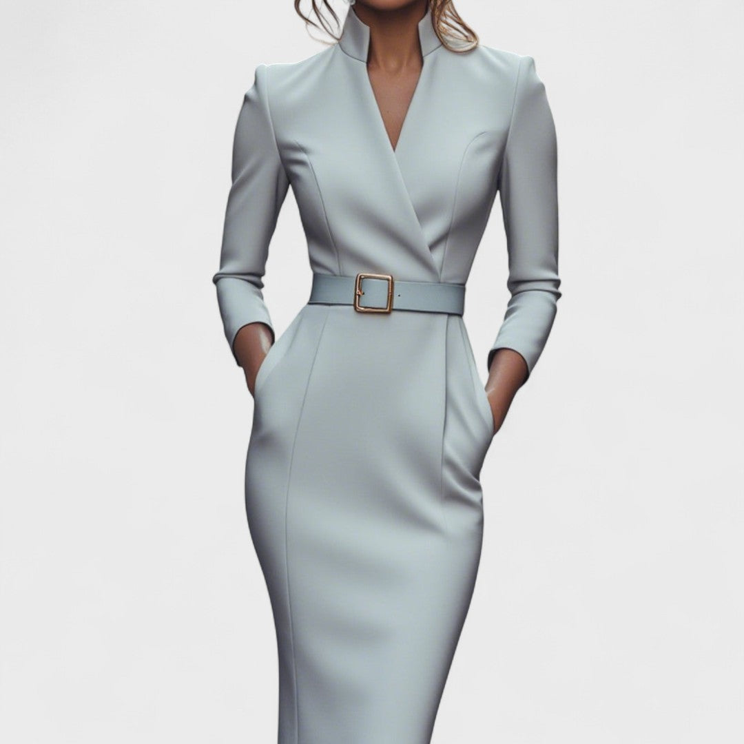 Hermione – Refined Black Mini Dress with Belt