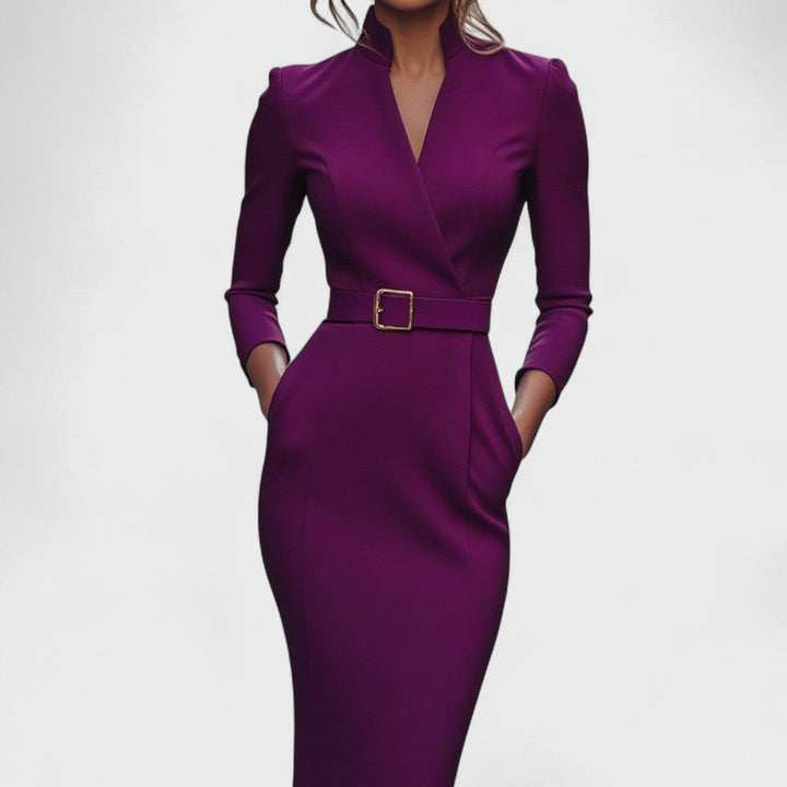 Hermione – Refined Black Mini Dress with Belt