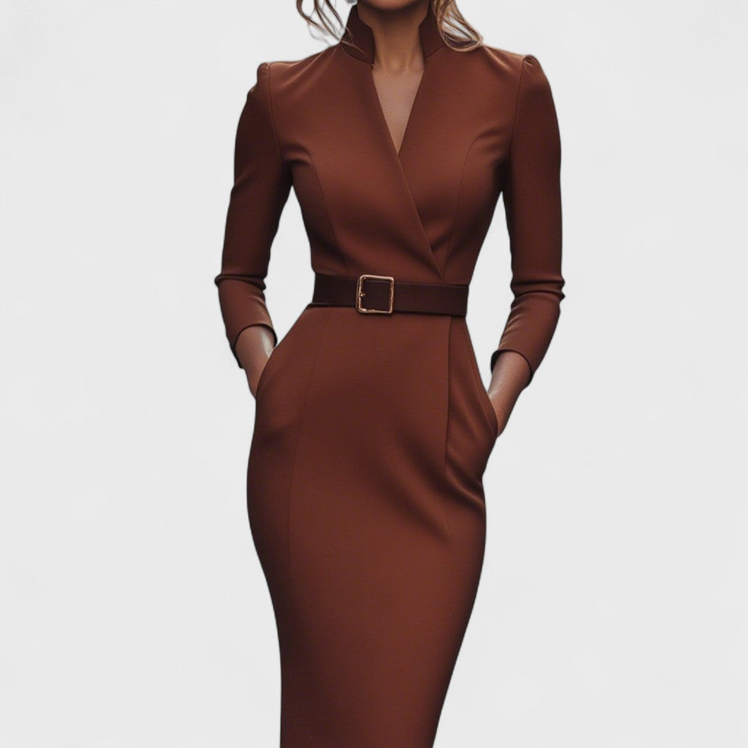 Hermione – Refined Black Mini Dress with Belt