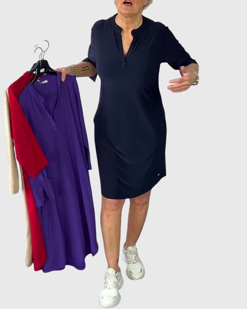 Katherine  V-Neck Mini Dress | Alaric & Cyniora London