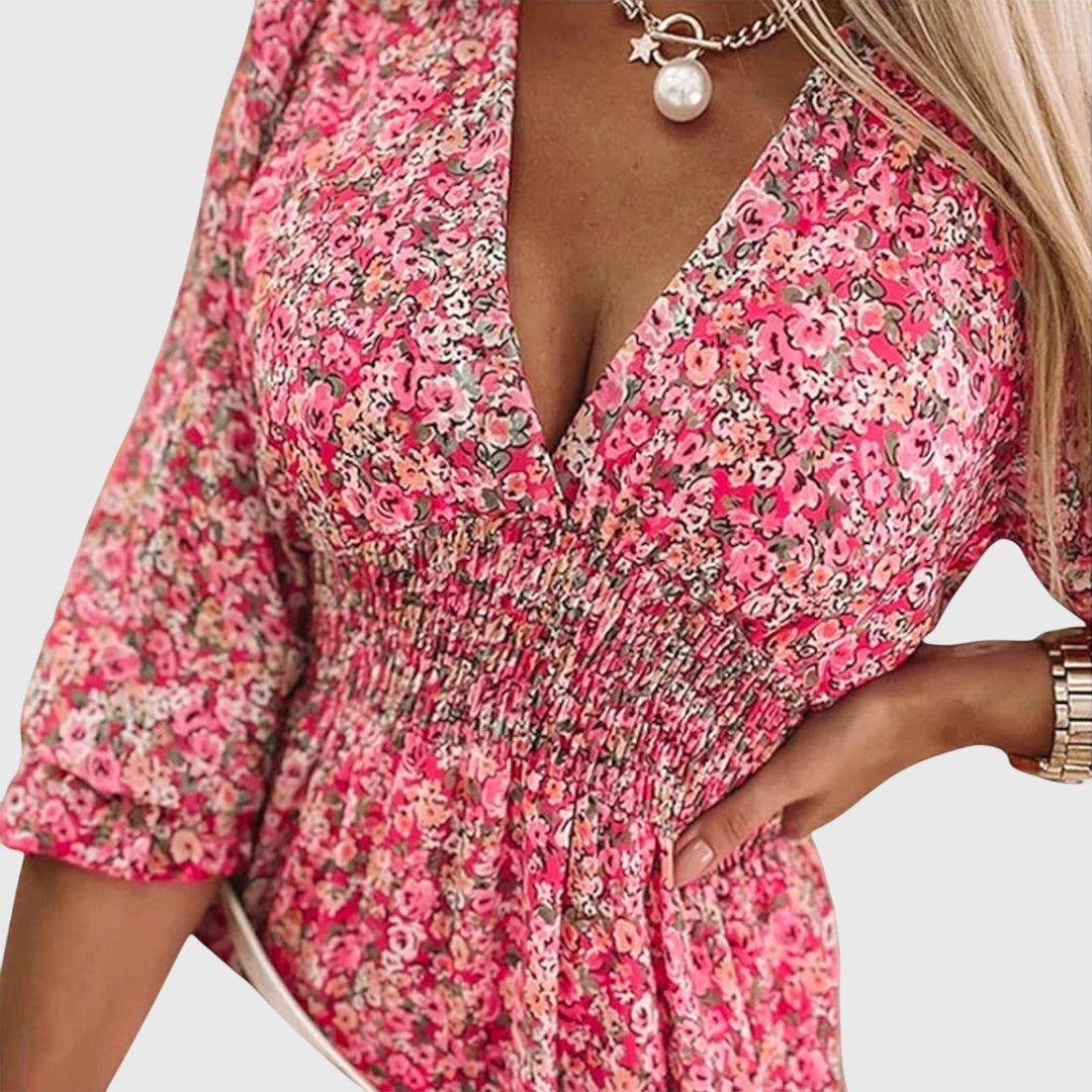 Elisa Floral Sleeve Dress | Alaric & Cyniora London