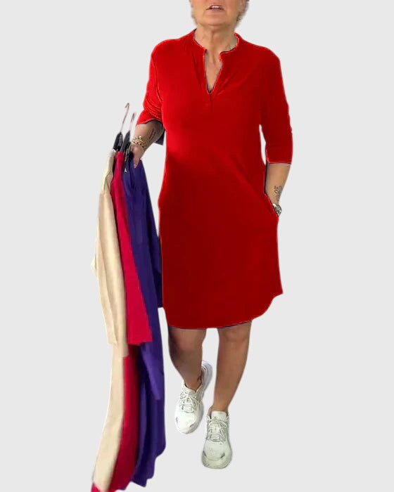 Katherine  V-Neck Mini Dress | Alaric & Cyniora London