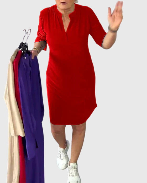 Katherine  V-Neck Mini Dress | Alaric & Cyniora London