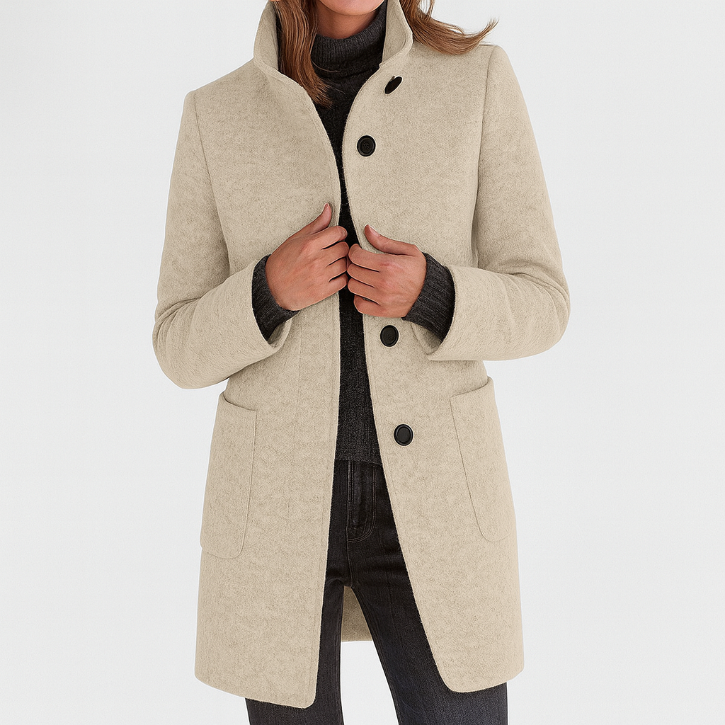 Isabella | High Collar Jacket in Wool Blend