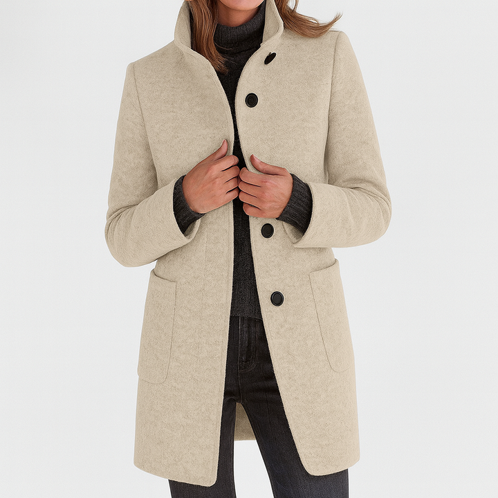 Isabella | High Collar Jacket in Wool Blend