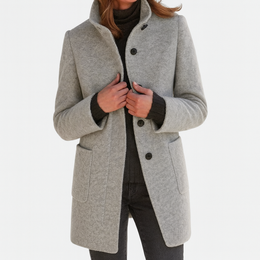 Isabella | High Collar Jacket in Wool Blend