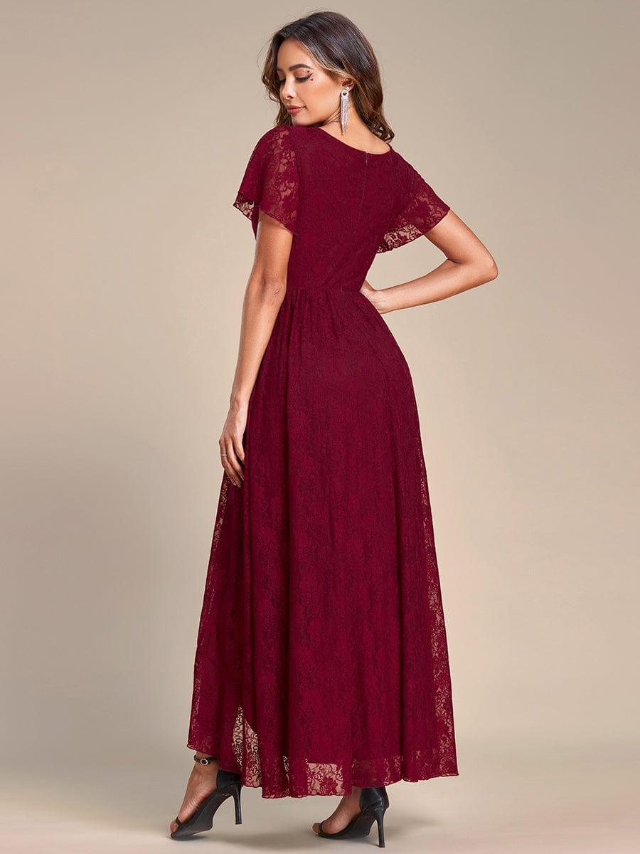 ever ELISE|V-Neck Short Sleeve Pleated Ruffled Lace Mother of the Bride Dress