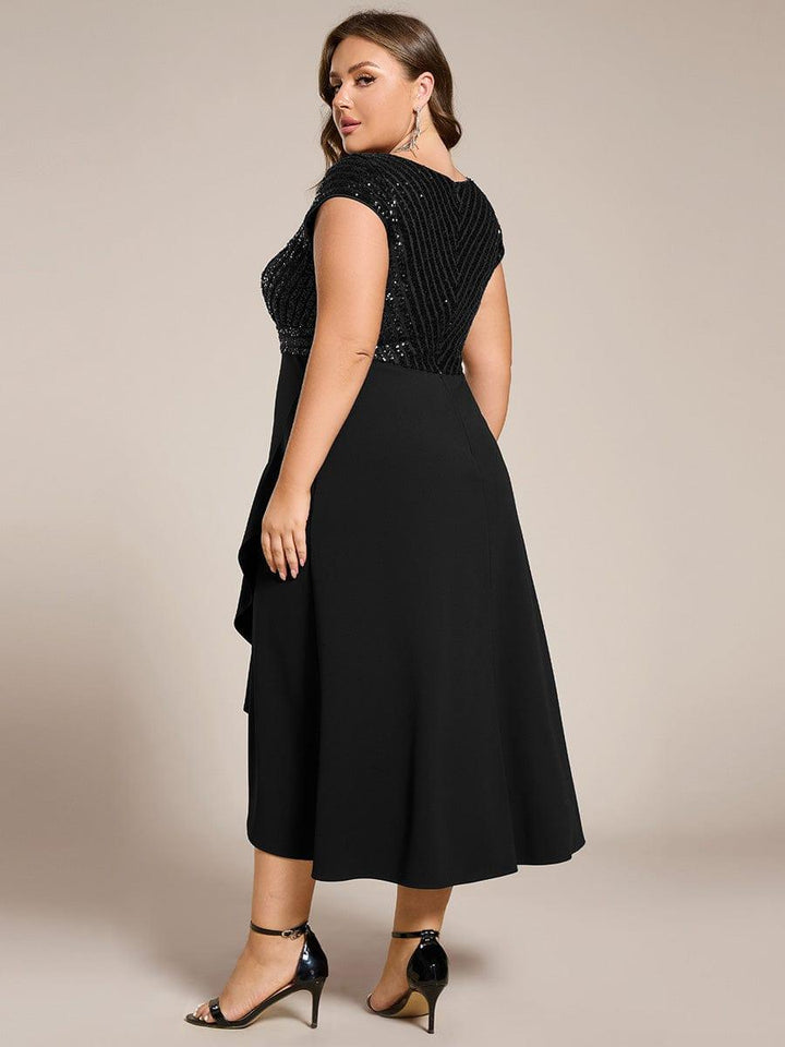 Baylor Asymmetrical Sequin Midi Dress | Alaric & Cyniora London