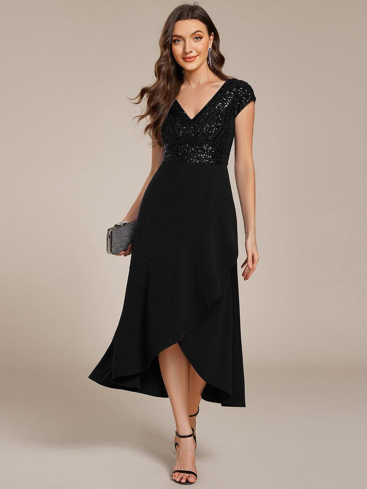 Baylor Asymmetrical Sequin Midi Dress | Alaric & Cyniora London
