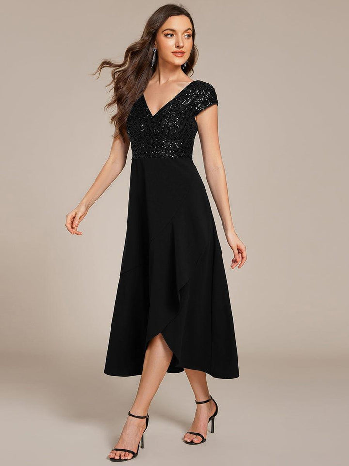 Baylor Asymmetrical Sequin Midi Dress | Alaric & Cyniora London