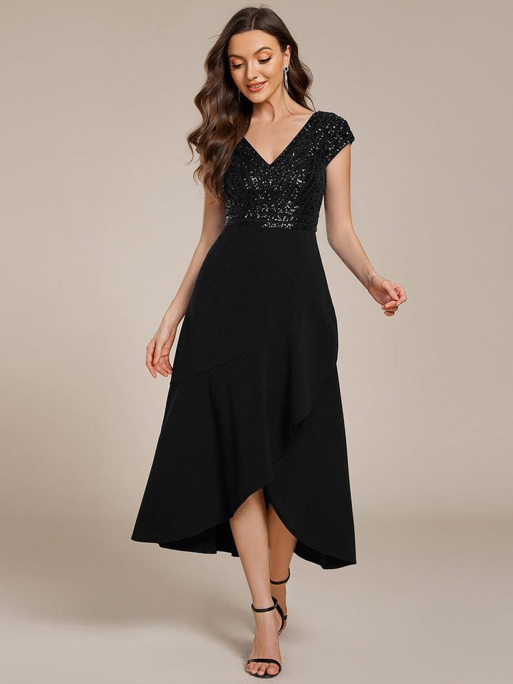 Baylor Asymmetrical Sequin Midi Dress | Alaric & Cyniora London