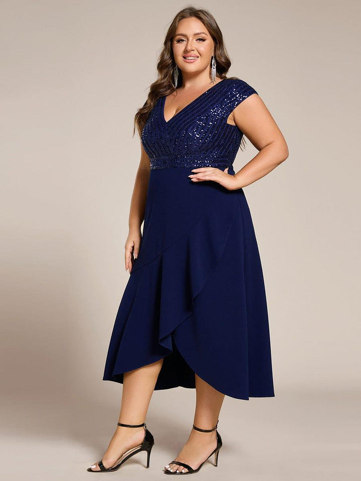 Baylor Asymmetrical Sequin Midi Dress | Alaric & Cyniora London