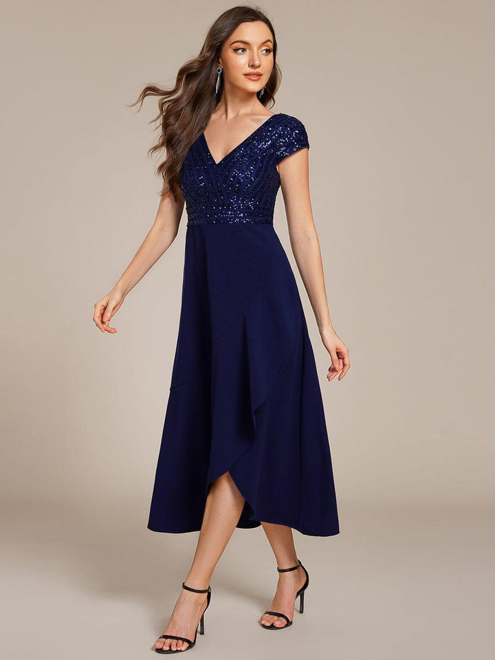 Baylor Asymmetrical Sequin Midi Dress | Alaric & Cyniora London