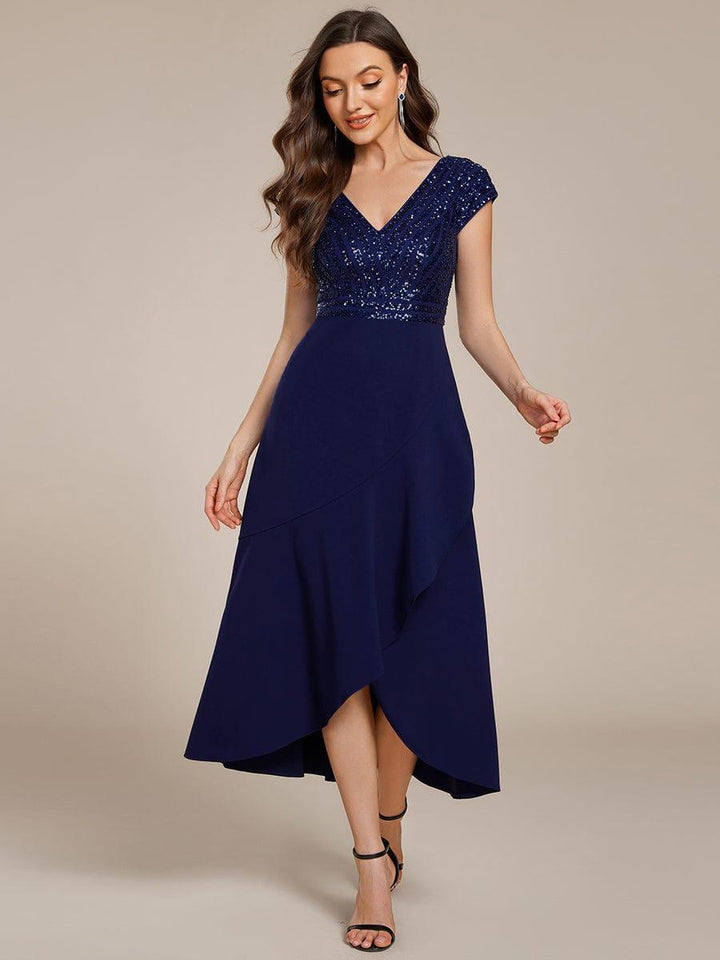 Baylor Asymmetrical Sequin Midi Dress | Alaric & Cyniora London