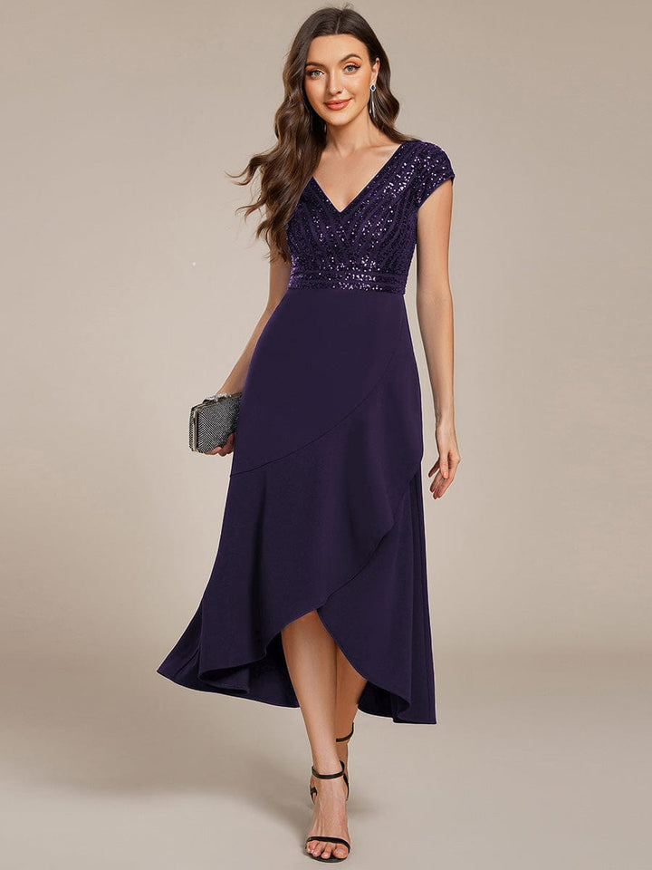 Baylor Asymmetrical Sequin Midi Dress | Alaric & Cyniora London