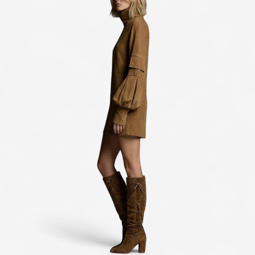 Jocelyn™ Mini Dress with High Collar