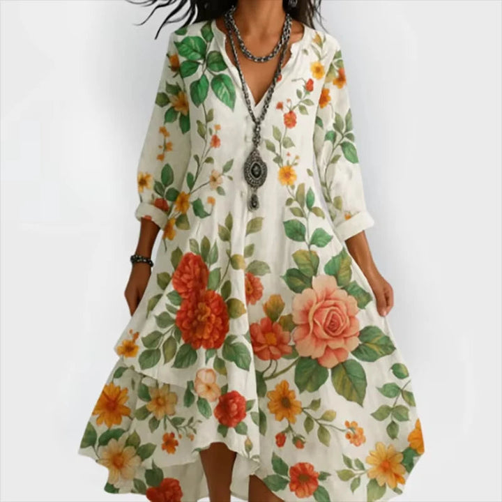Shanae Elegant Floral Midi Dress | Alaric & Cyniora London