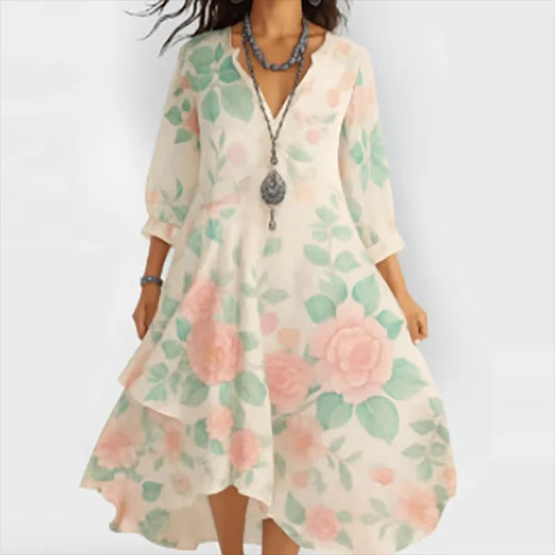 Shanae Elegant Floral Midi Dress | Alaric & Cyniora London