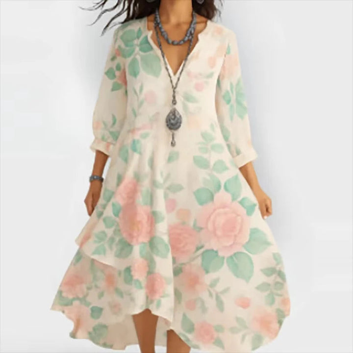 Shanae Elegant Floral Midi Dress | Alaric & Cyniora London