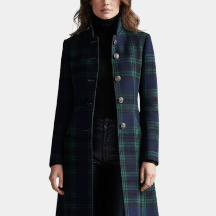 Glendine Elegant Plaid Coat | Alaric & Cyniora London