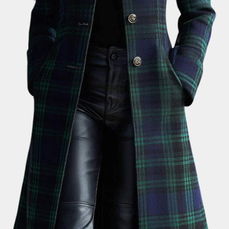 Glendine Elegant Plaid Coat | Alaric & Cyniora London