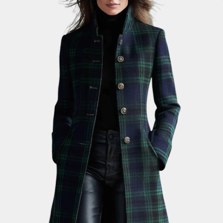 Glendine Elegant Plaid Coat | Alaric & Cyniora London